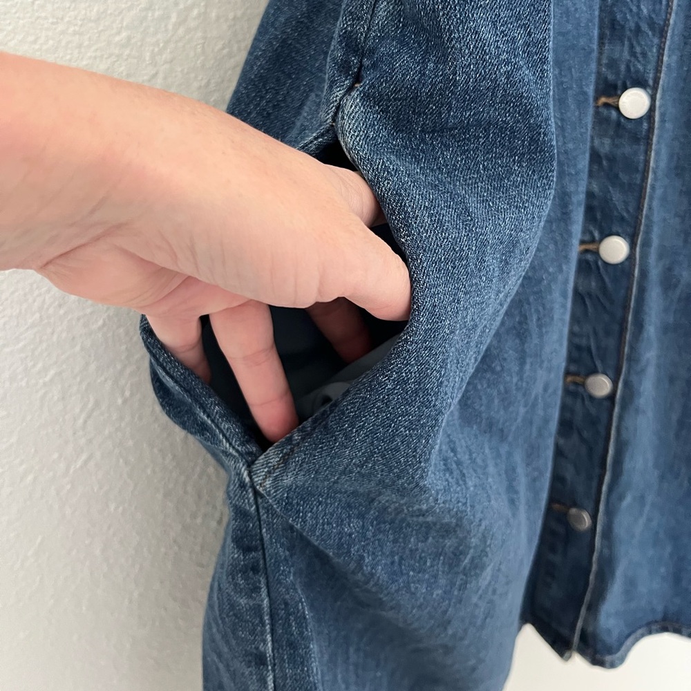 Universal Thread Denim Shirt Dress in Blue - Picture 6 of 9